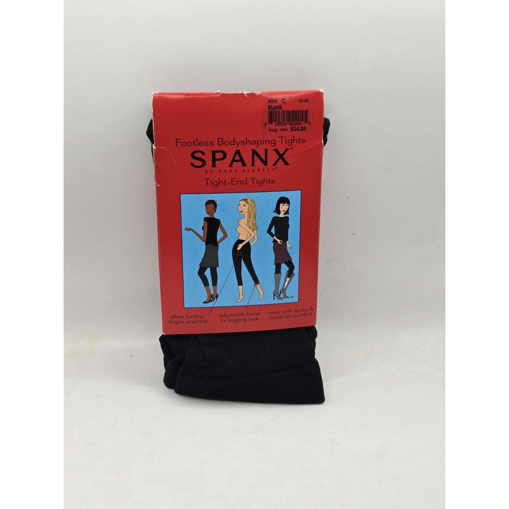 Spanx Tight-End Footless body shaping Tights Black Size C New NWT